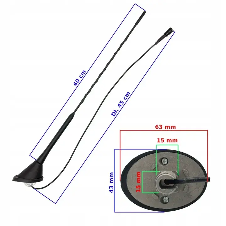 Antena VW 60- dach tył + wzm. RAKU II + SCIAGACZE Wyprzedaż