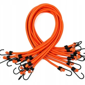 15X LINKA ELASTYCZNA Z HAKAMI METALOWYMI MOCOWANIA BAGAŻU PLANDEK 80CM Niska cena