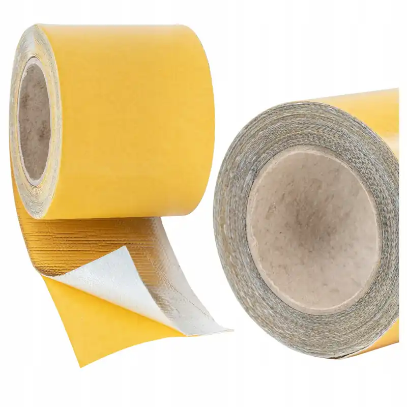 Niska cena Taśma termoizolacyjna do 600°C aluminium samoprzylepna 5cm szeroka włóknina