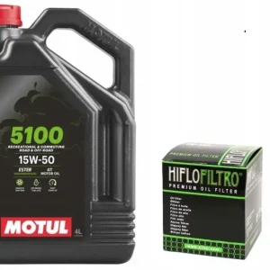Najlepsza cena Olej Motul 5100 15W50 4L + Filtr Oleju Hiflo HF164 BMW R 1200 Gs R RT K1600