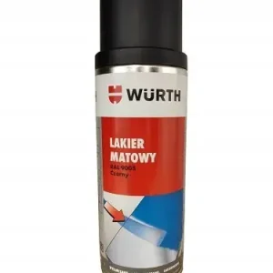 Popularny WURTH Lakier Czarny Mat Satyna Spray Szybkoschnący RAL9005 400ml Zestaw2szt