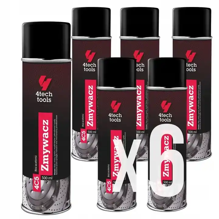 6x Zmywacz Do Hamulców Odtłuszczacz Do Tarcz 500ml PL 4tech 4techtools Zamów teraz